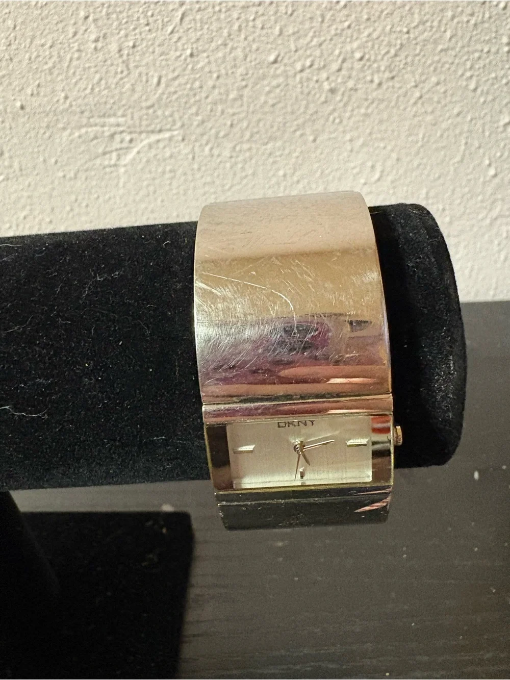 DKNY T10603 Stainless Steel Rectangular Cuff Bracelet Watch Untested